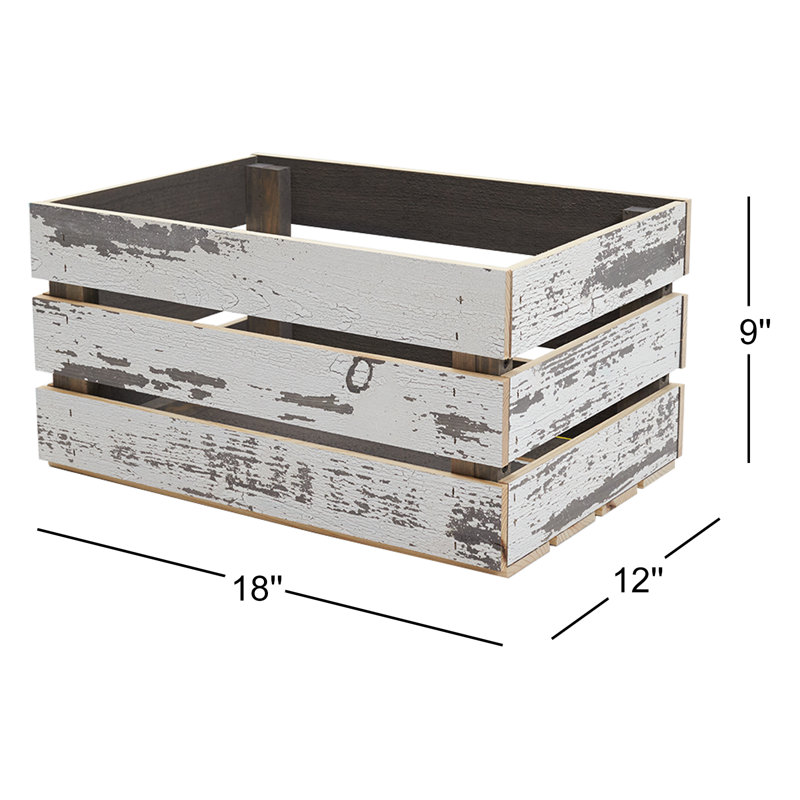 Caisse en bois massif, Blanc