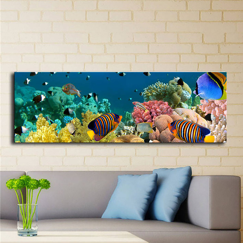 Superbe peinture sur toile lumineuse à DEL, 11,8 po x 35,4 po | Toile 100% suède avec cadre 100% bois (épaisseur: 1,2 po) | À piles (1 x 9 V, non incluse) | Parfait pour la décoration intérieure et l'ambiance