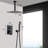 Matte Black Ceiling Mounted Shower - Handheld & 16" Head Long-lasting Performance, High In With Modern Flair