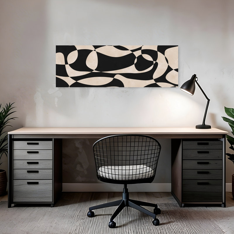 Organic Wavy Pattern by Vitor Costa - Wrapped Canvas Panoramic Print, 30.48 cm H x 91.44 cm W