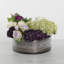 Rose/Sedum/Lace en vase en verre Queen Anne