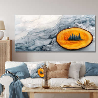 Dar Amber or du soleil rivière de cristal II - forêt, art mural