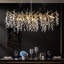  Lustre suspendu à branches dorées de luxe avec abat-jour en verre ambre Bloom | Forme ronde ou elliptique