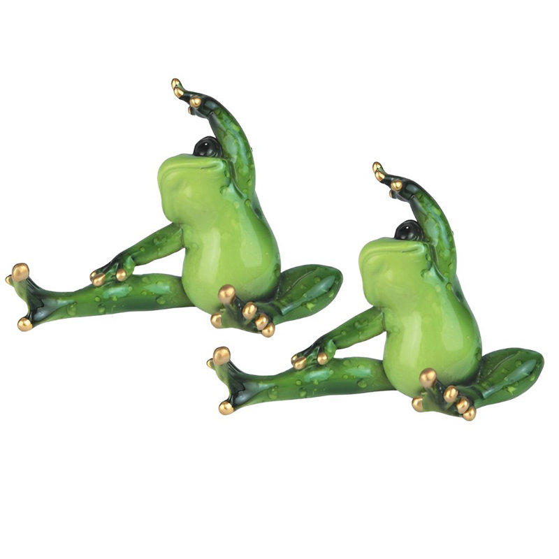«2-PC Set» ICE ARMOUR l 4,75 po grenouille faisant du yoga de la tête au genou, posant une figurine d'animal amusant