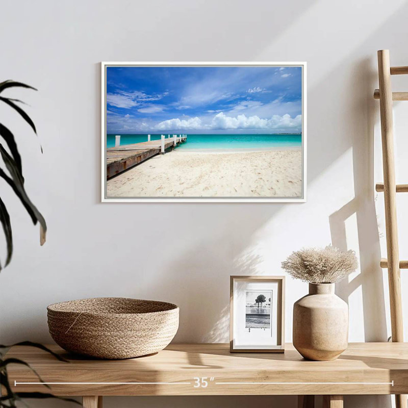 Île Providenciales Macfarlane, Cadre flottant blanc, 19 po x 13 po