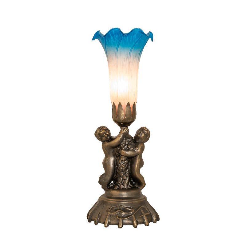 Lampe d'appoint 13 po Tiffany, Rose / Bleu