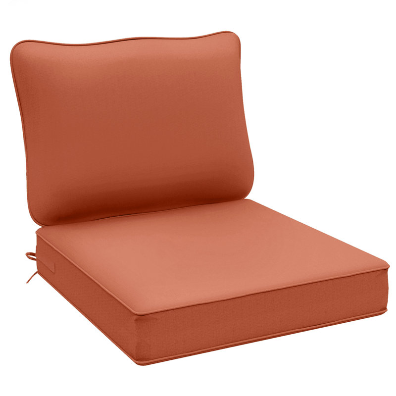 25.5 x 25.5 Outdoor Deep Seat Patio Cushion with Non-Slip Bottom for Patio Furniture, Waterproof, Fade-Resistant, Rust, 1