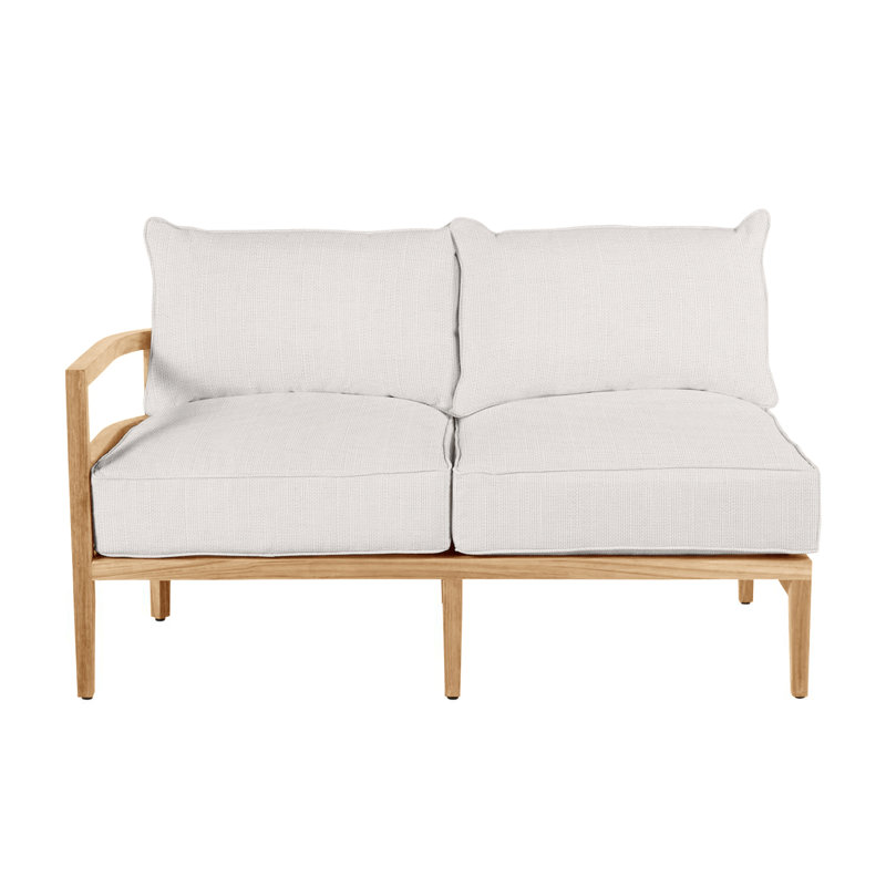 Teck de Santa Barbara faisant face au bras gauche - Teck naturel, Welt + bourre standard, Sunbrella® ‑ lin neige
