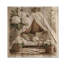 Boho hortensias dans un tipi boho II - décoration murale en bois d'hortensia - sur bois de pin naturel-1933398937