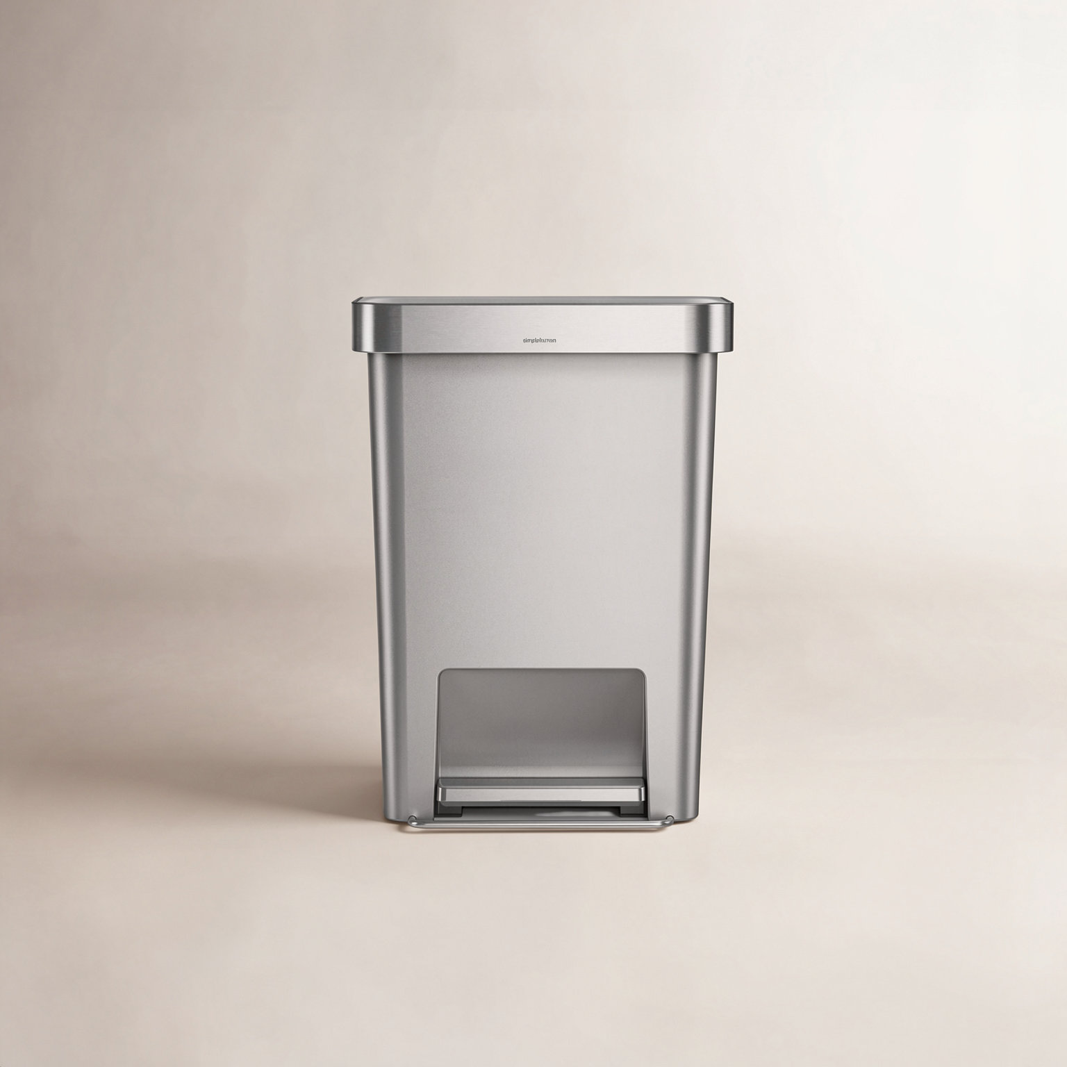 simplehuman 12gal Soft-Close Step-On Can, Alloy