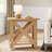 25" End Table with X Shape Frame, Hidden Metal L Bracket Inforcement, Non-Slip Feet