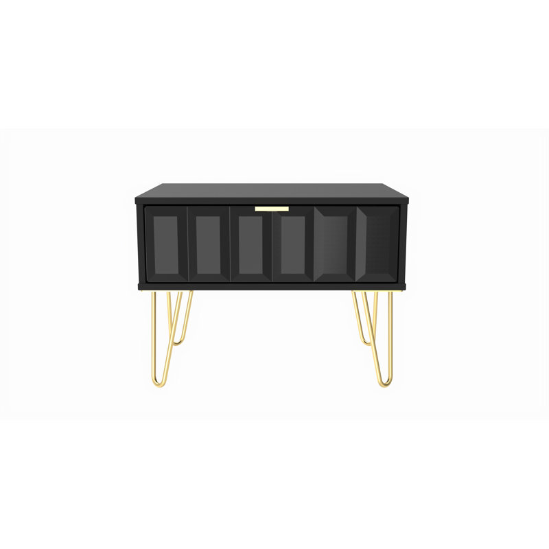 Alard End Table, Black/Gold