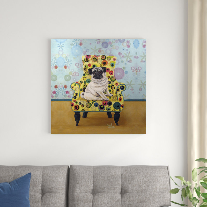 " Pug A Dots " by Carol Dillon Painting Print, 30" H x 30" W  