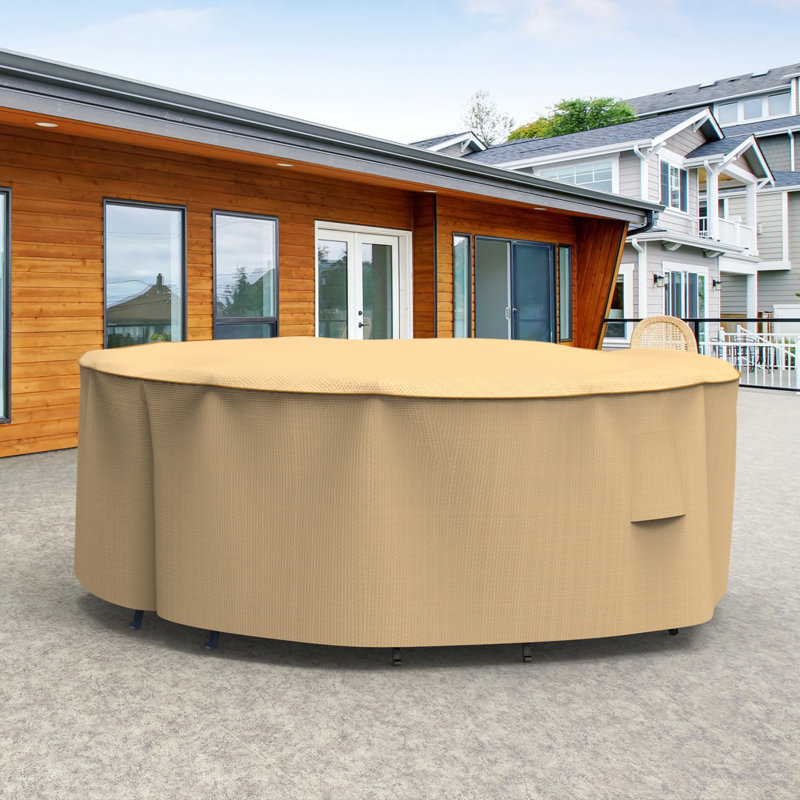 Housse pour ensemble de table et chaises d'extérieur Eduardo, Petite - 76 po de diamètre x 30 po de retombée