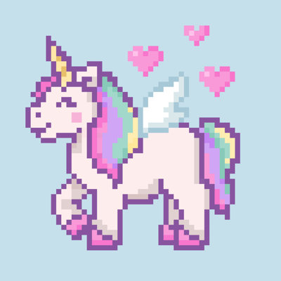 «Jahnai Pixel Unicorn II» sur toile par Victoria Barnes