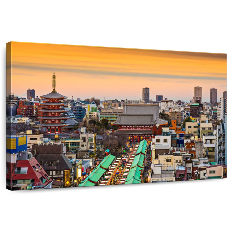 Asakusa Cityscape, 8" H x 12" W