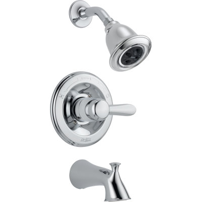 Lahara Diverter Tub and Shower Faucet Trim with Lever Handles and Monitor