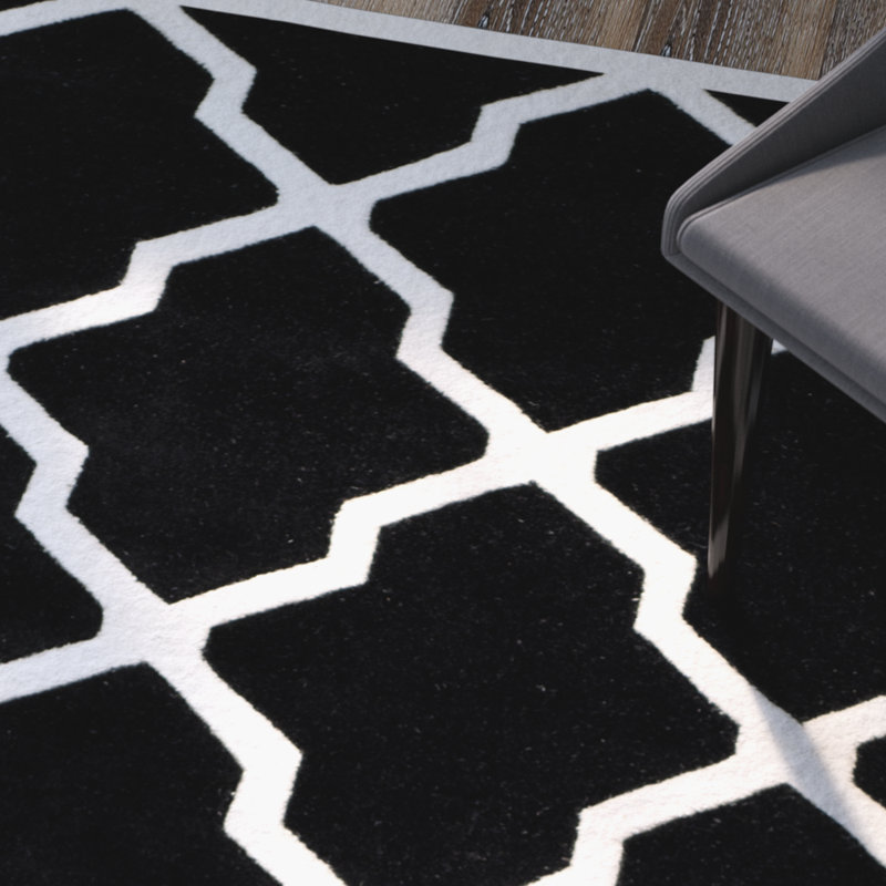 Phillipsdale Geometric Wool Hand Woven Area Rug, Rectangle 122 x 183 cm