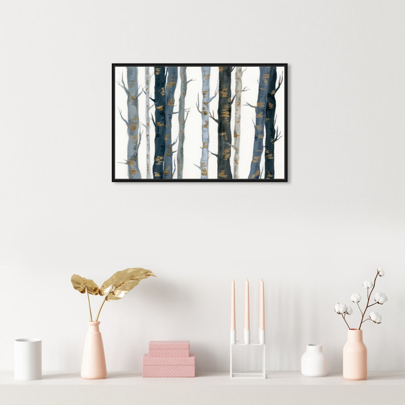 Nature et paysage derrière les bois - impression sur toile tendue, H 10 po x l 15 po, Cadre noir