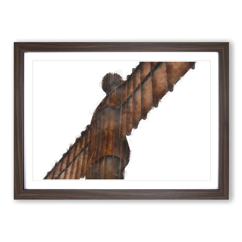 The Angel of the North in Gateshead - Framed Print, Walnut Framed, 62cm H x 87cm W x 2cm D