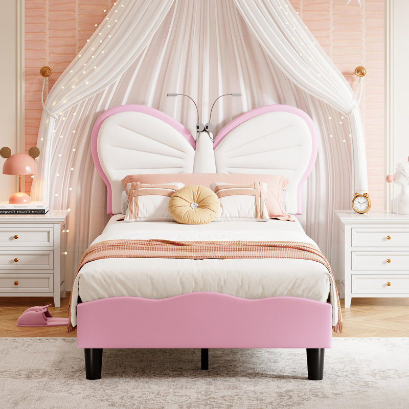 Upholstered Bed, Single (3'), Pink