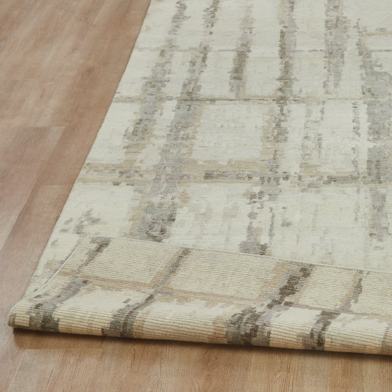 Tempo Gridline Mirage Hand-Knotted Wool Area Rug, Rectangle 9' x 12'