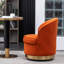 Fauteuil en velours orange - moderne, base pivotante, revêtement confortable contemporain et élégant-903725532