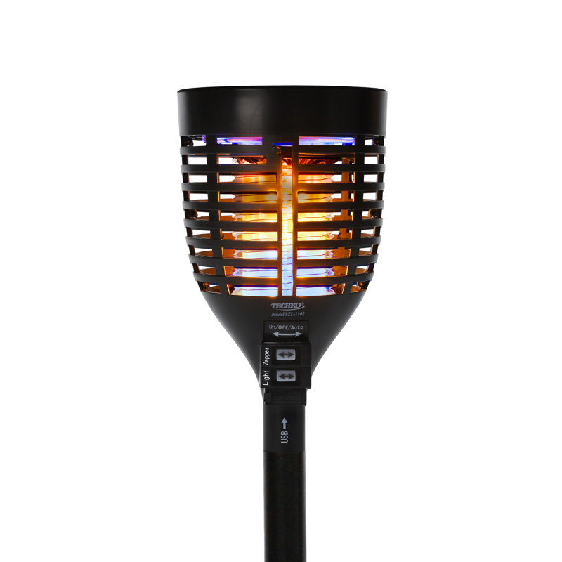 Solar Black Bug Zapper Torch with Easy-Clean Brush