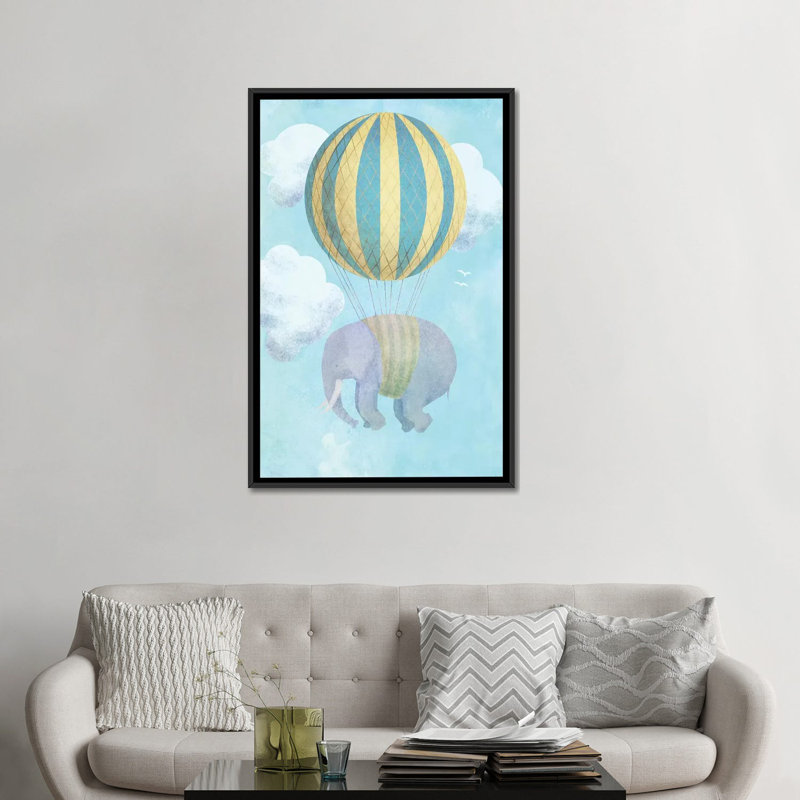 «Up and Away», impression sur toile, H 26 po x l 18 po x P 1,5 po, Toile avec cadre noir, Pas de tapis