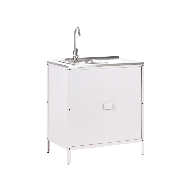 Outdoor Kitchen Cabinet with Sink VILAMA White