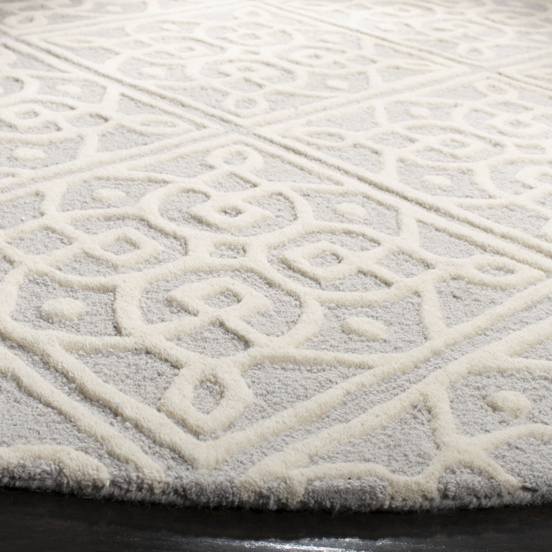 Tapis géométrique en laine touffeté à la main Sadik, Rectangle 8 pi x 10 pi