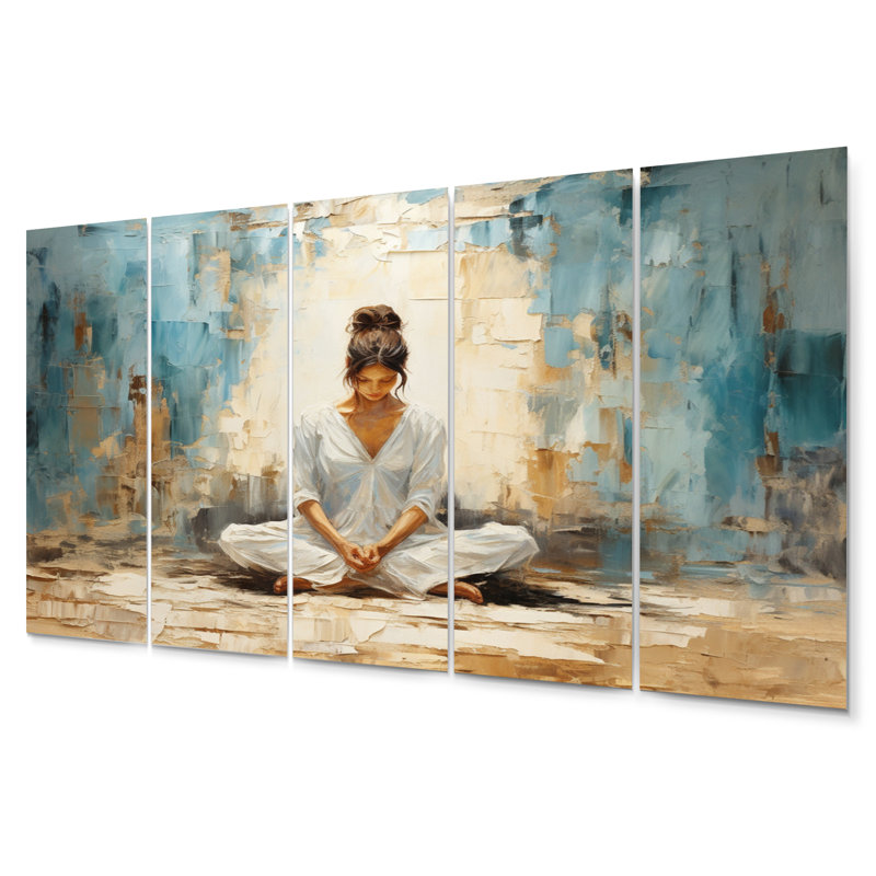 Ensemble de 5 pièces de yoga et yoga sérénité sur métal