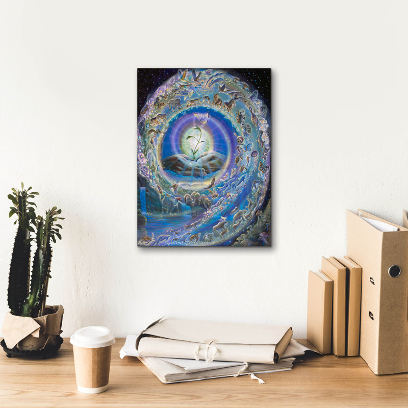 Toile épique Graffiti «Spiral Of Creation» par Verena Wild, 12 po x 16 po, H 16 po x l 12 po