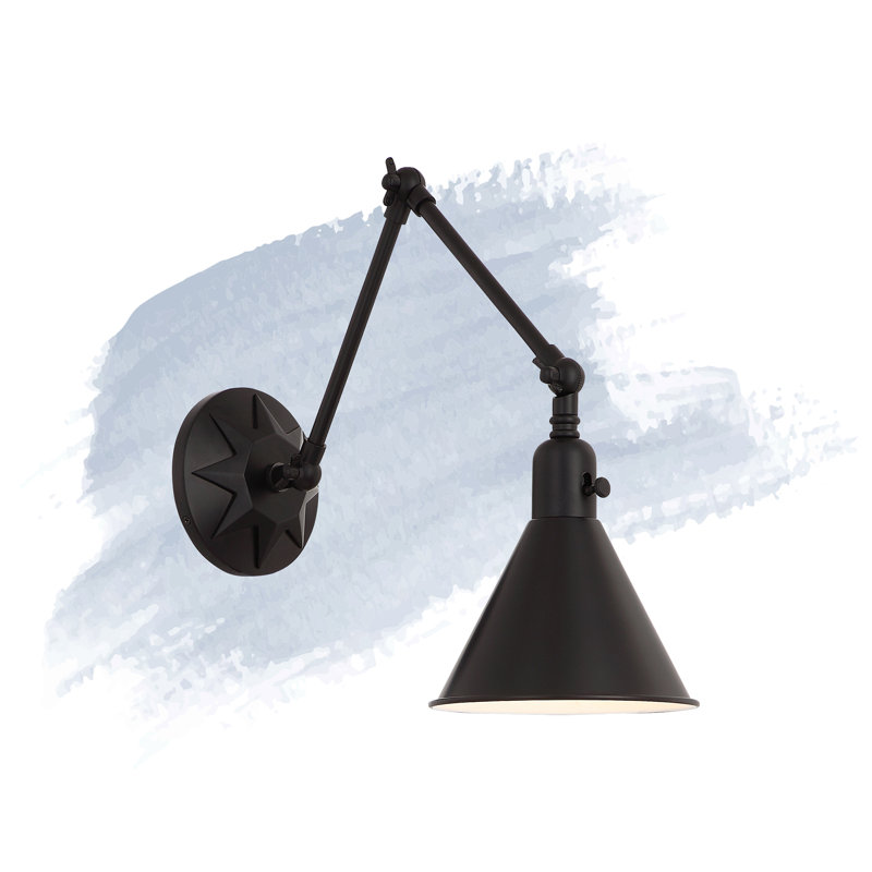 Bras pivotant à 1 lumière à intensité variable Cattina, Noir mat