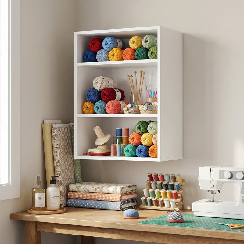 Étagère murale à 3 niveaux, tablette de présentation réglable, armoire de rangement pour la couture, 1 Piece