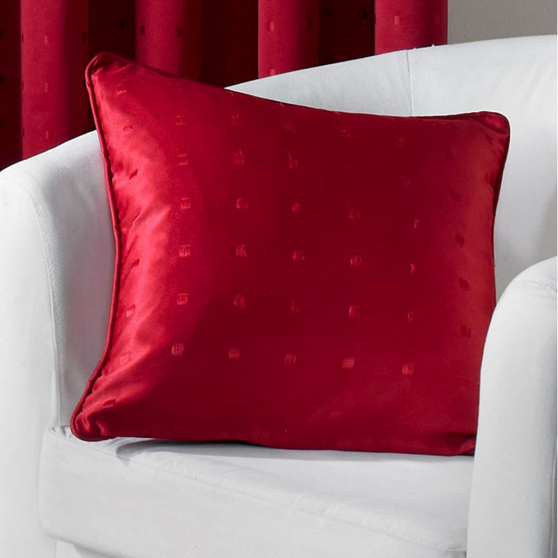 Norush Geometric Square Cushion, 55 x 55cm , Red