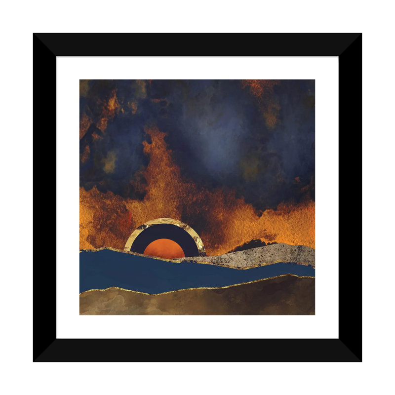 Avant la tempête - impression d'art graphique, 24" H x 24" W x 1" D, Black Framed Paper, Blanc