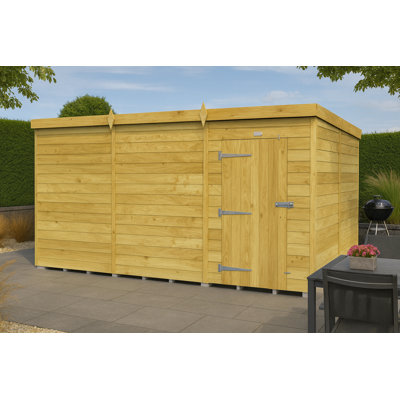 12ft x 8ft Pent Shed - Single Door without Windows
