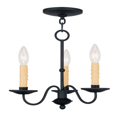 Lustre classique à 3 lumières de style bougie Bekin