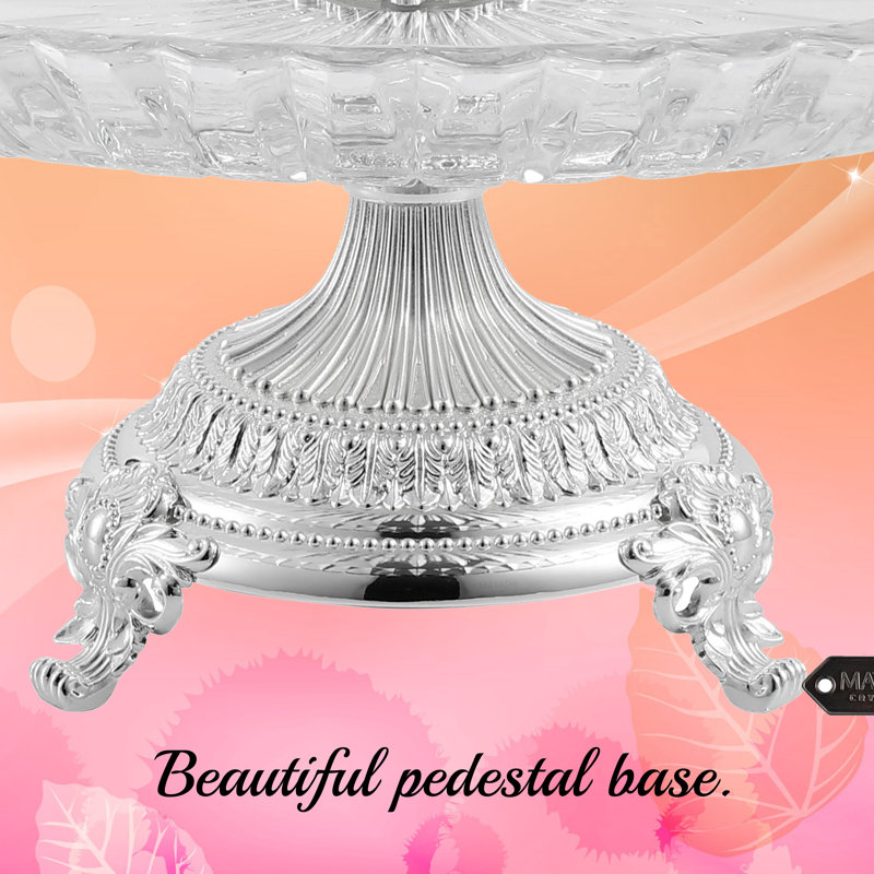 Support à gâteau de base en cristal, Argent