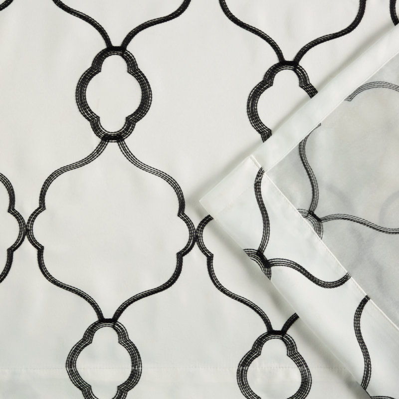 Winter Black Polyester Blackout Grommet Curtain Panels