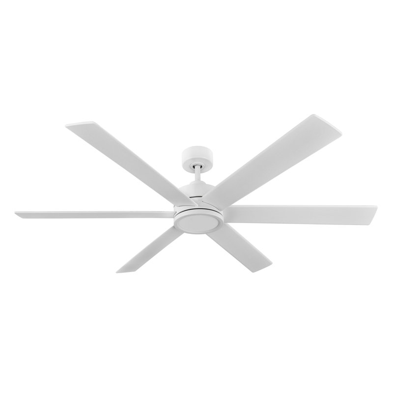 Sixer 54 in. 6 Blade Matte White Ceiling Fan, 54" Wide, 164 RPM