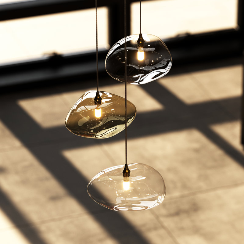 Kloud 3 - Light Pendant, Matte Black, 1 Clear, 1 Amber, 1 Gray
