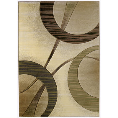 Tapis de zone beige/brun abstrait Carletta