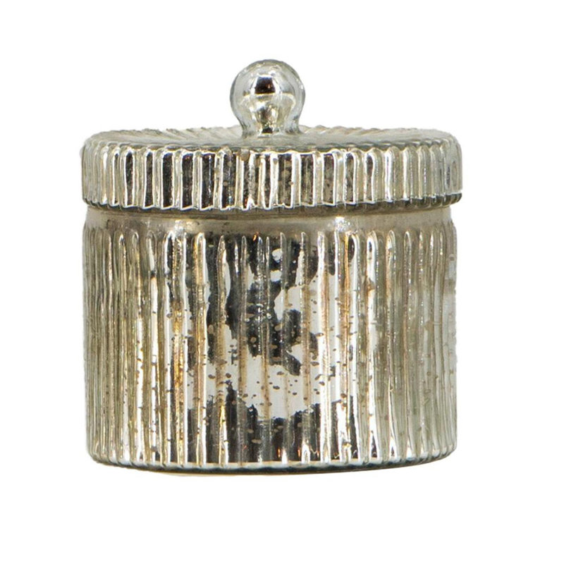 5" Silver Antique Earl Grey Scented Soy Candle with Lid