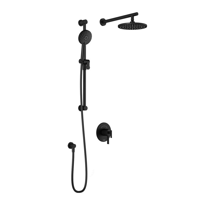 RoundOne Complete Shower System with Rough in-Valve, Matte Black