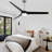 3-blades 72" Modern Solid Wood Large Ceiling Fan with Dimmable LED Light and Remote Control 6-speed Reversible DC Motor for Large Room 