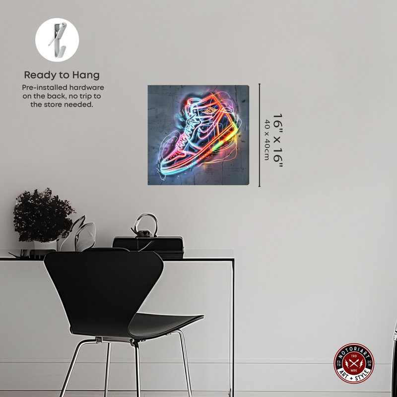 Sneaker 1 pièce Notoriart, Toile tendue, H 16 po x l 16 po