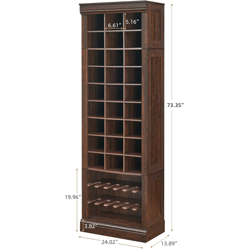 Shoe Cabinet, Entryway Shoe Storage Cabinet With Coat Rack, Brown