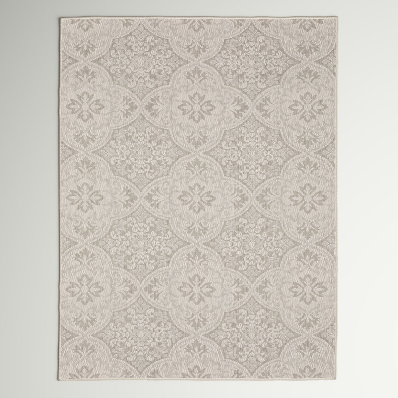 Anne Damask Indoor / Outdoor Rug, Rectangle 7'10" x 10'